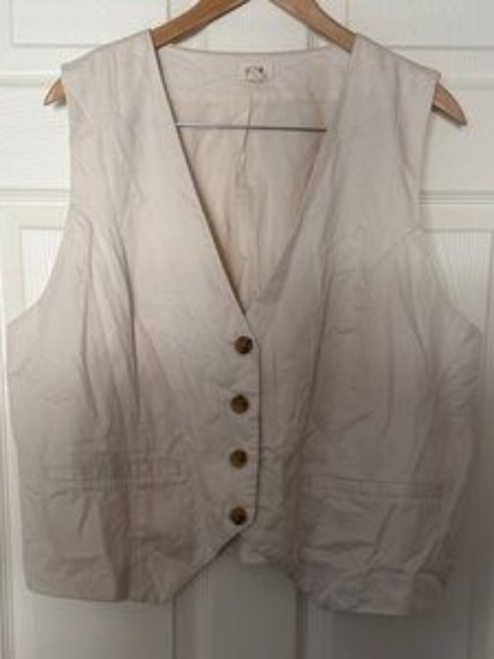 Cream Button Front Vest